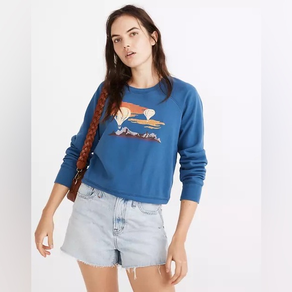 NWOT Madewell vintage look sweatshirt southwest desert hot air balloons XL - Picture 1 of 5